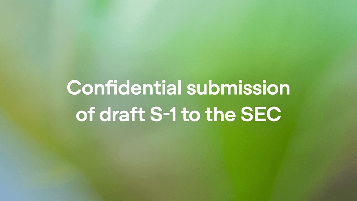 Confidential submission of draft S-1 to the SEC